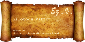 Szloboda Viktor névjegykártya